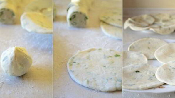 лепешки с зеленым луком