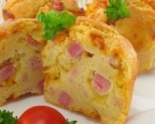 Маффины с сыром и ветчиной