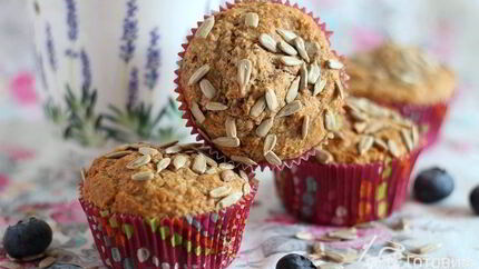 Ореховые маффины с отрубями и семечками