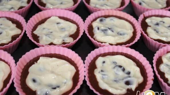 шоколадные маффины с крем сыром