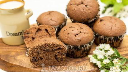 Шоколадные маффины с шоколадными каплями