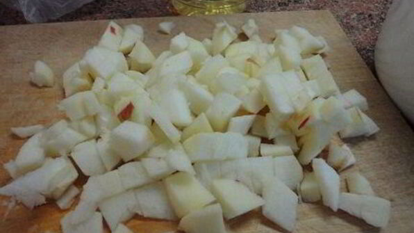 яблочные маффины с вишней