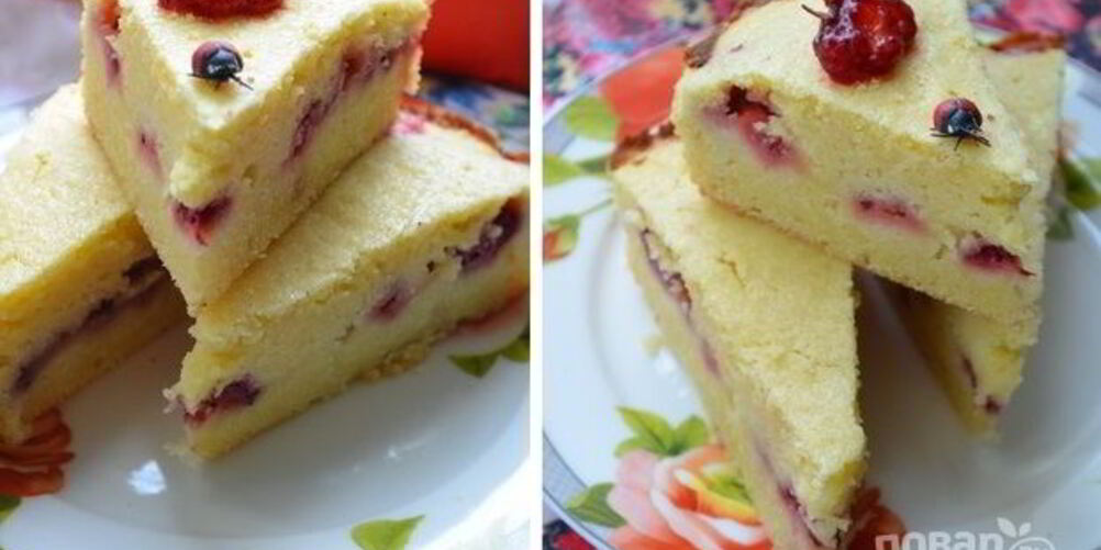 Рецепт манника с клубникой