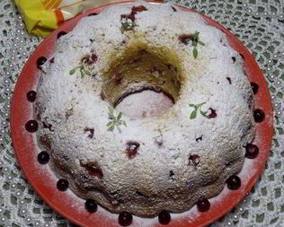 Творожный манник с клюквой