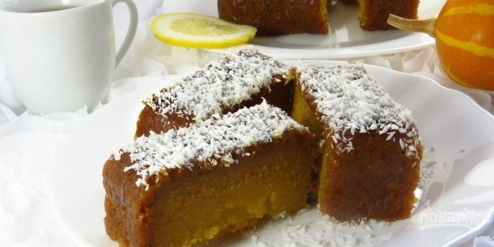 Рецепт тыквенного манника с лимонным сиропом