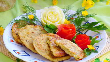 Кабачково-сырные оладьи