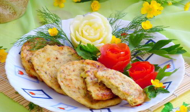 Кабачково-сырные оладьи