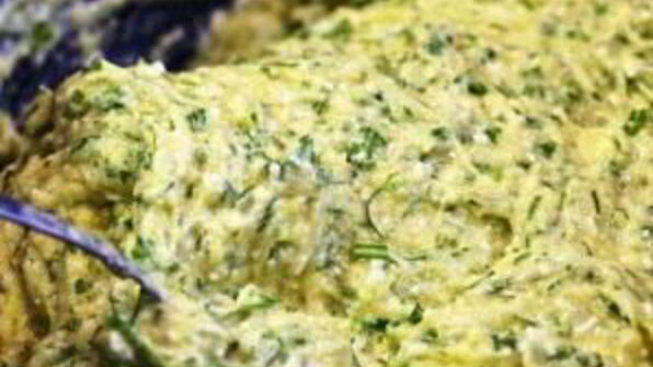 кабачковые оладьи с козьим сыром