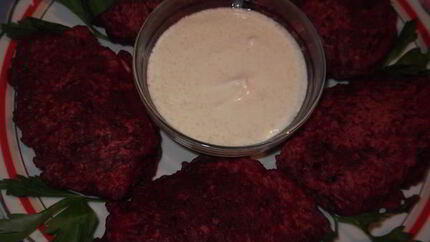 Оладьи из вареной свеклы