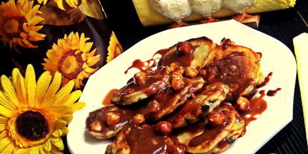 Рецепт оладий с черникой и шоколадом