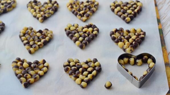 песочное печенье сердечки