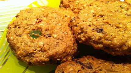 Шоколадно-вишневое овсяное печенье