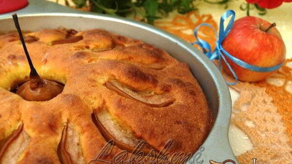 грушевый пирог на минеральной воде