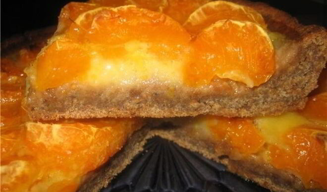 Мандариновый пирог с лимонным курдом