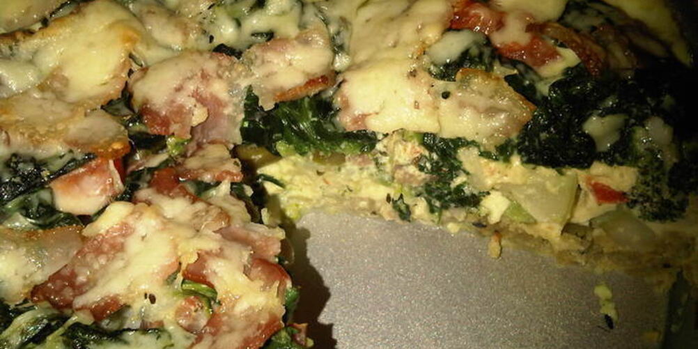 Рецепт овощного киша с беконом