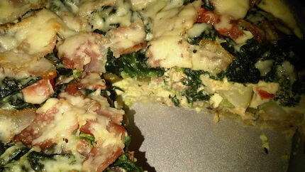 Овощной киш с беконом