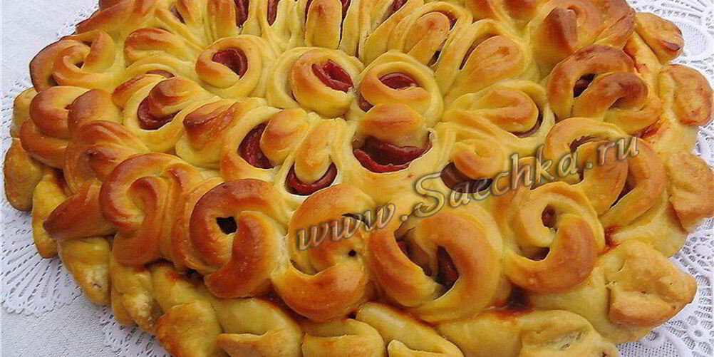 Рецепт пирога с колбасой