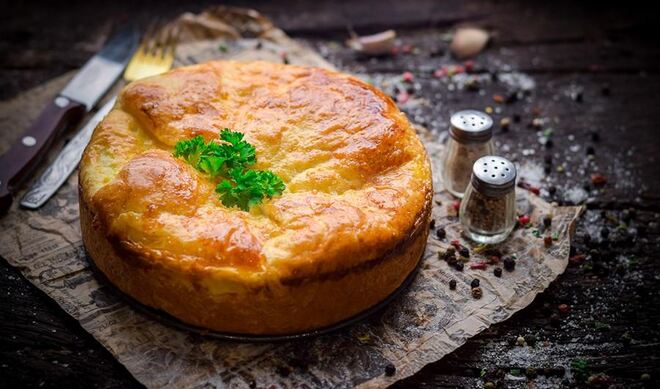 Пирог с куриной печенью