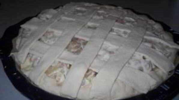 пирог с луком и ветчиной