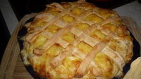 пирог с луком и ветчиной