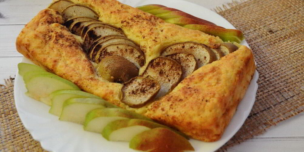 Рецепт творожного пирога с грушей