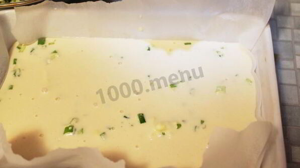 заливной пирог с яйцом и зеленым луком на кефире