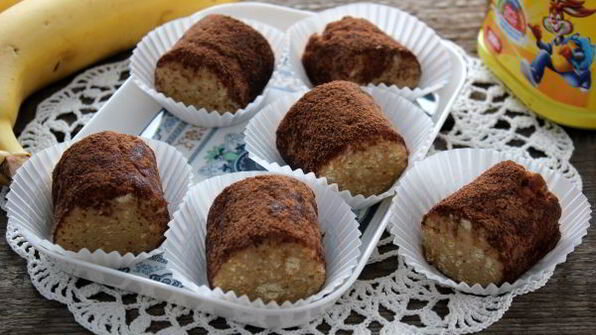 пирожное колбаска из печенья