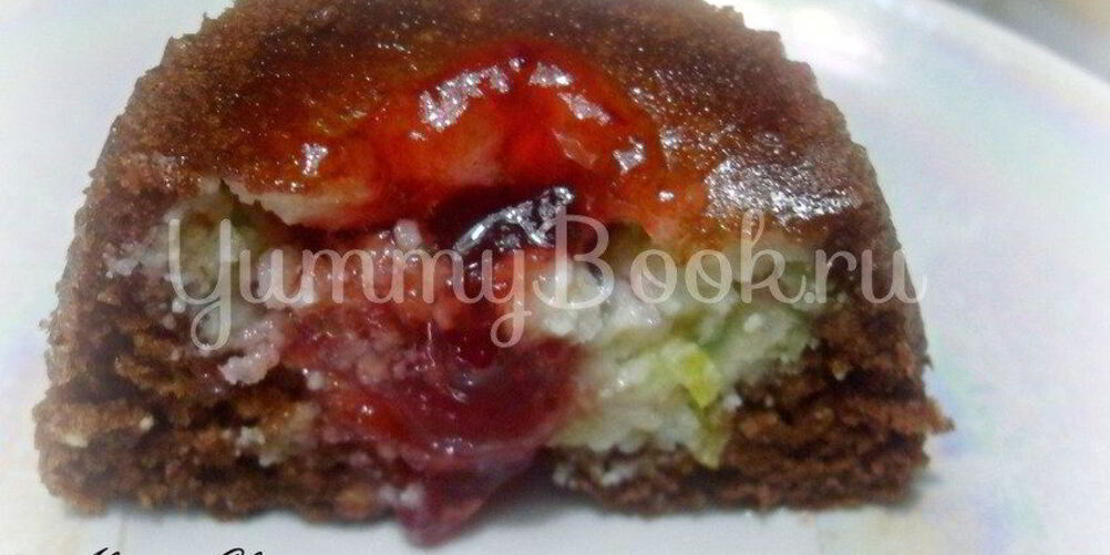 Рецепт пирожного шоколадного с кокосово-творожной начинкой