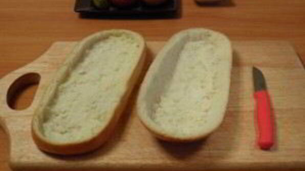 домашняя пицца на батоне