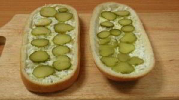 домашняя пицца на батоне