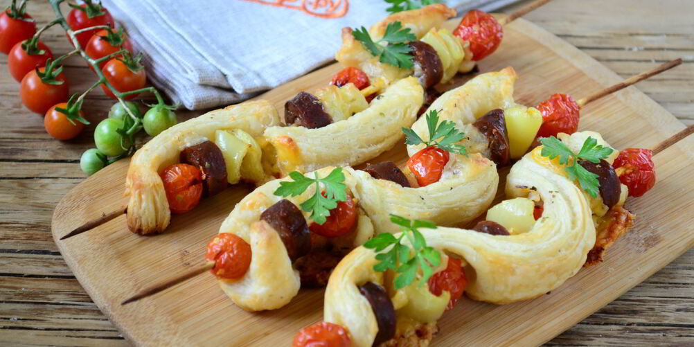 Рецепт пиццы на шпажках в духовке