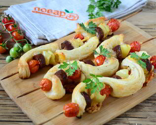 Пицца на шпажках в духовке