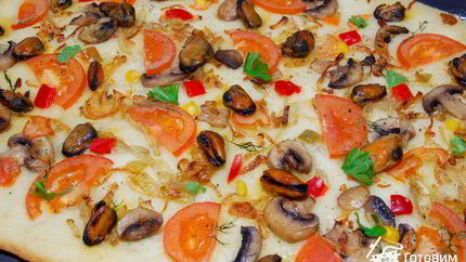 Пицца с мидиями