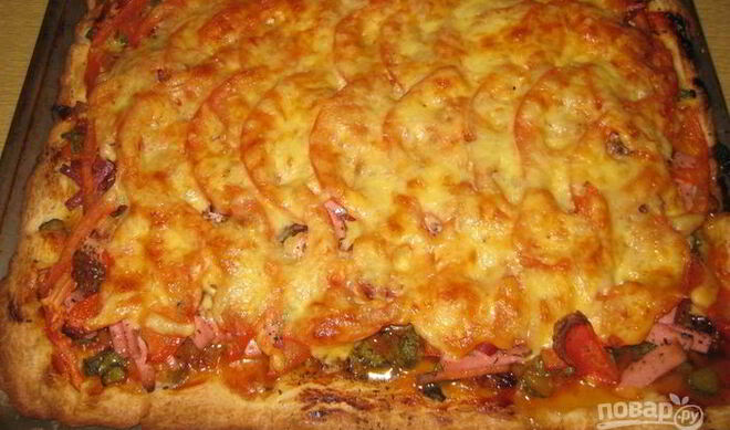 Пицца в духовке на майонезе