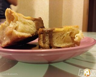 Шарлотка под шоколадным фондю