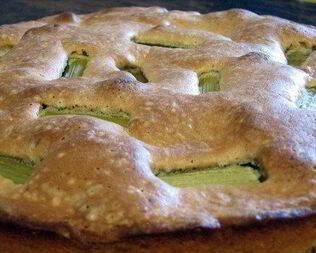 Шарлотка с ревенем