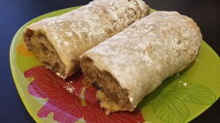 Постный яблочный штрудель