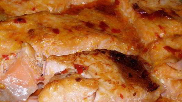 штрудель из творожного теста с лососем