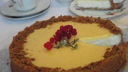 Лимонный творожник с кремом