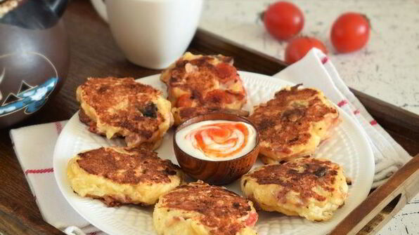 сырники с беконом и грибами