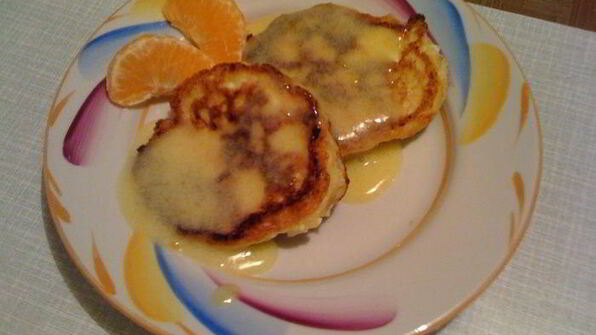 ванильно-апельсиновые сырники с апельсиновым кердом