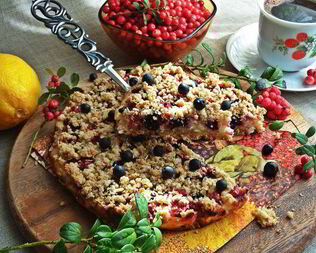 Ягодный творожник без муки