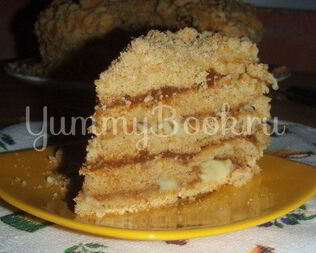 Медовый торт с заварным кремом и ириской