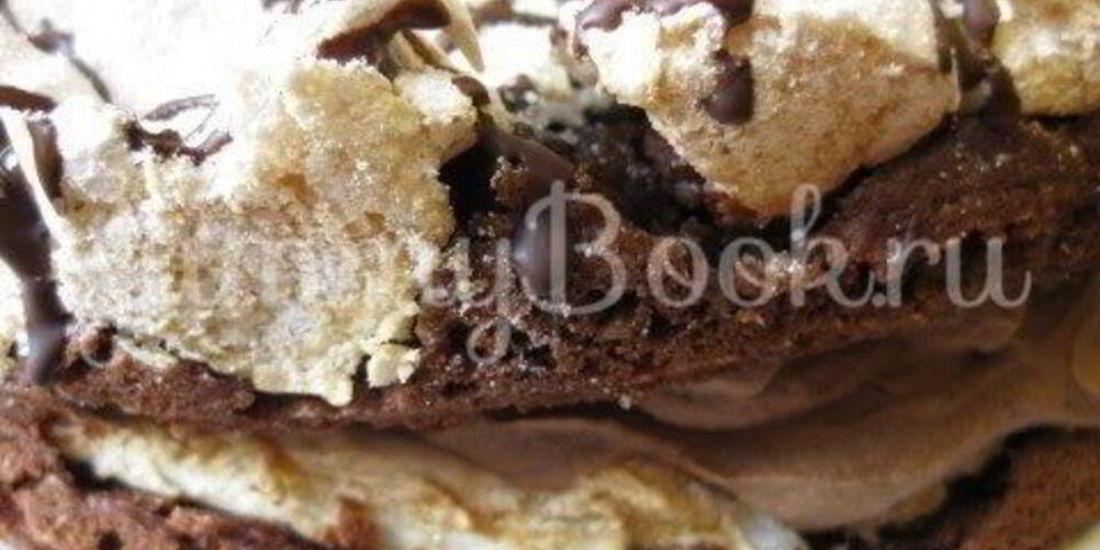 Рецепт шоколадного торта с меренгой и маскарпоне