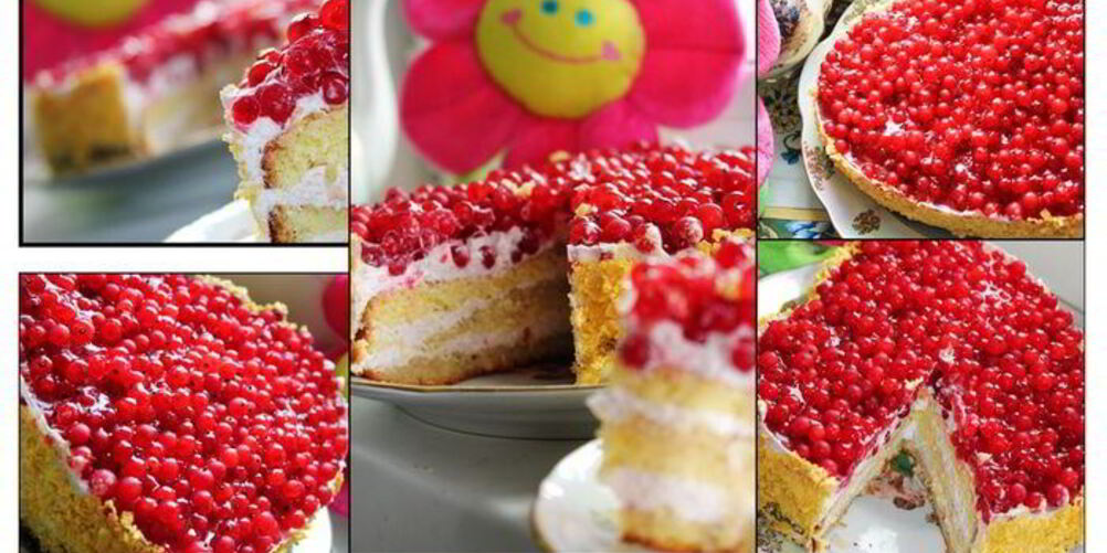 Рецепт торта бисквитная смородинка со сливками