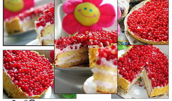 Торт Бисквитная смородинка со сливками