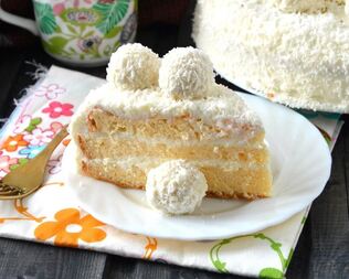 Торт Рафаэлло с творогом