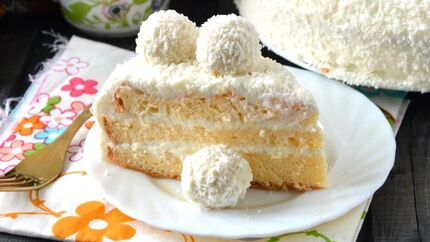 Торт Рафаэлло с творогом