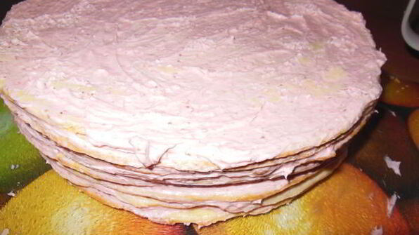 творожно-сметанный слоеный торт настена