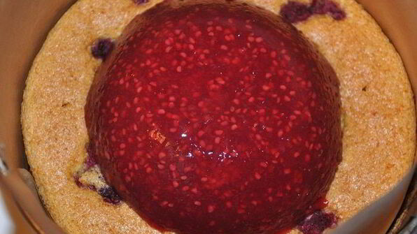 тыквенно-шоколадный торт-купол с малиновым желе